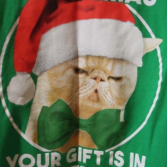 Mad Engine “Gift in the Litter Box” Grumpy Cat Ugly Christmas Sweatshirt XXL - Picture 8 of 13